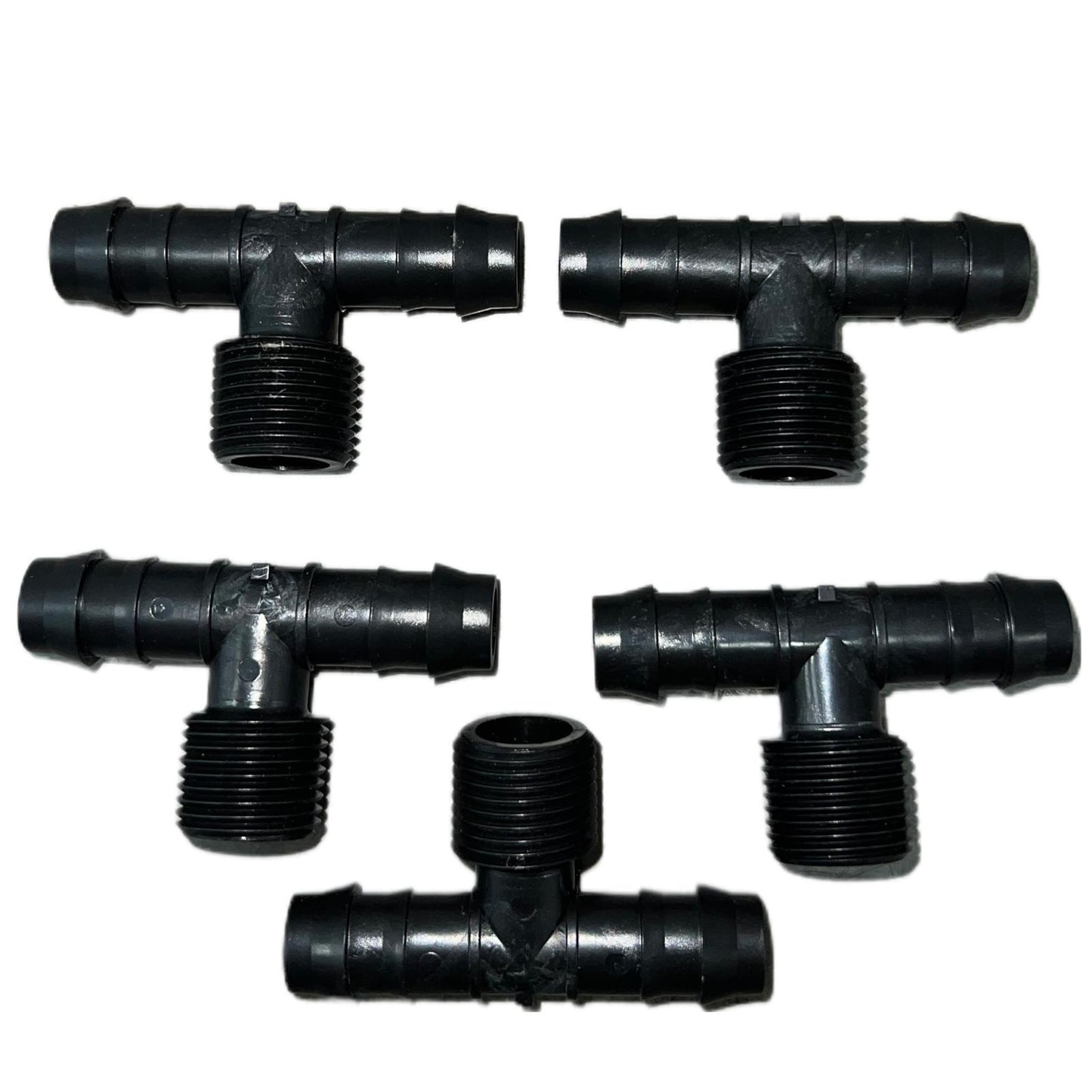 Adapter tee 17mm x 1/2" black