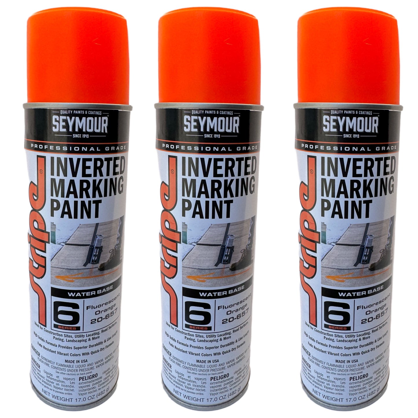 Construction-Grade Orange Spray Paint - High Visibility Marking for Landscaping, Surveying, and Construction Sites - 17oz Can