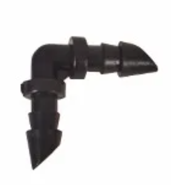 1/4" Black Barbed Elbow (100 pack)