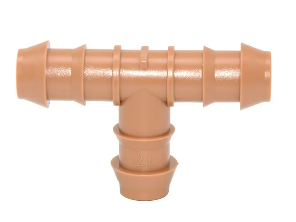 1/2" Barbed Tee .600" ID (17 mm) (Brown)