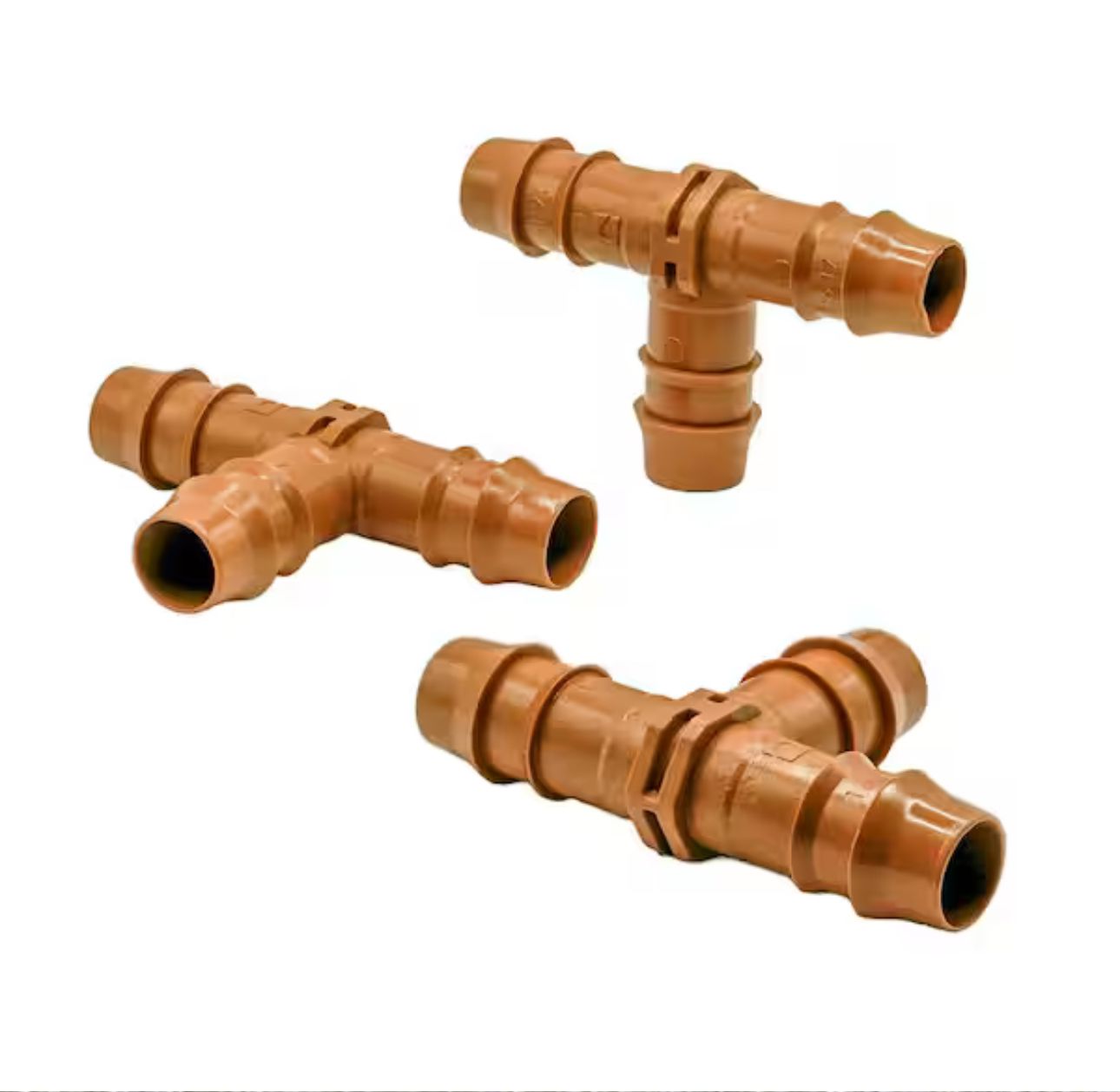 1/2" Barbed Tee .600" ID (17 mm) (Brown)