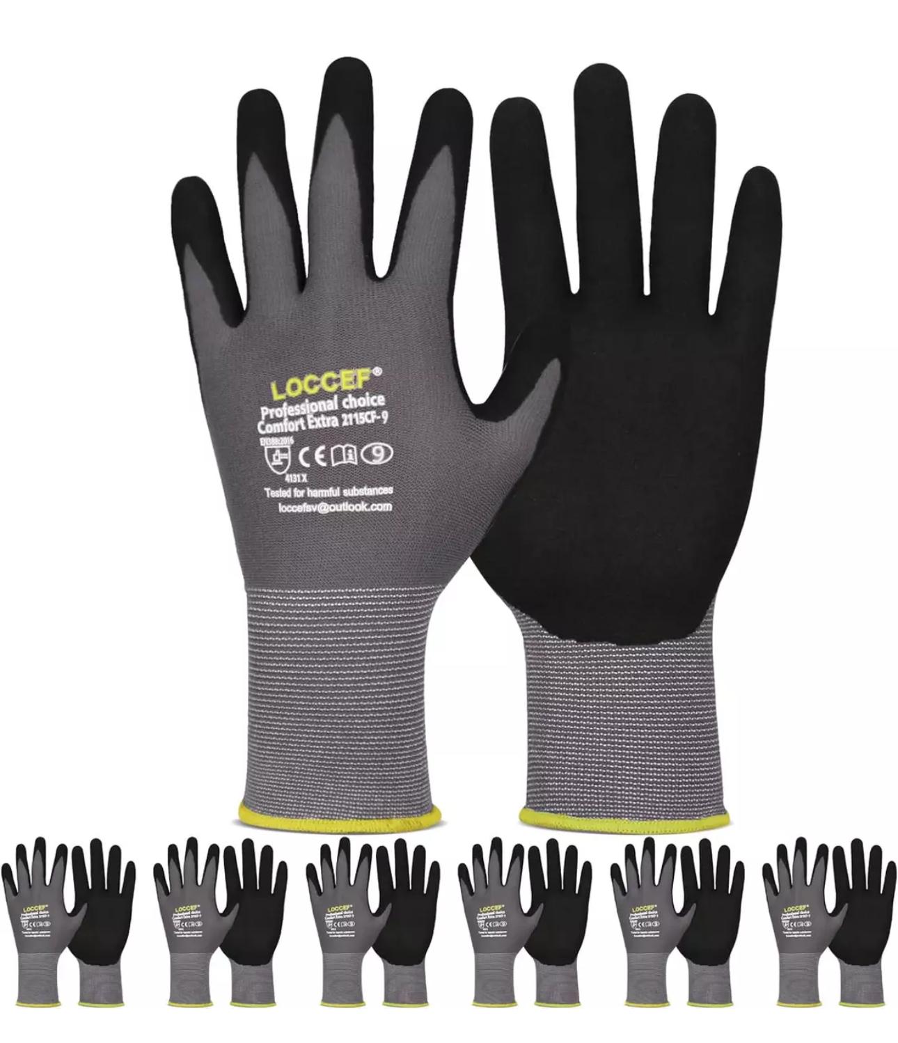 MONARCA SUPPLIES Ultra-Thin Polyurethane Palm Coated Glove with 13-Gauge Nylon/Polyester Shell, Black (Pack of 12)