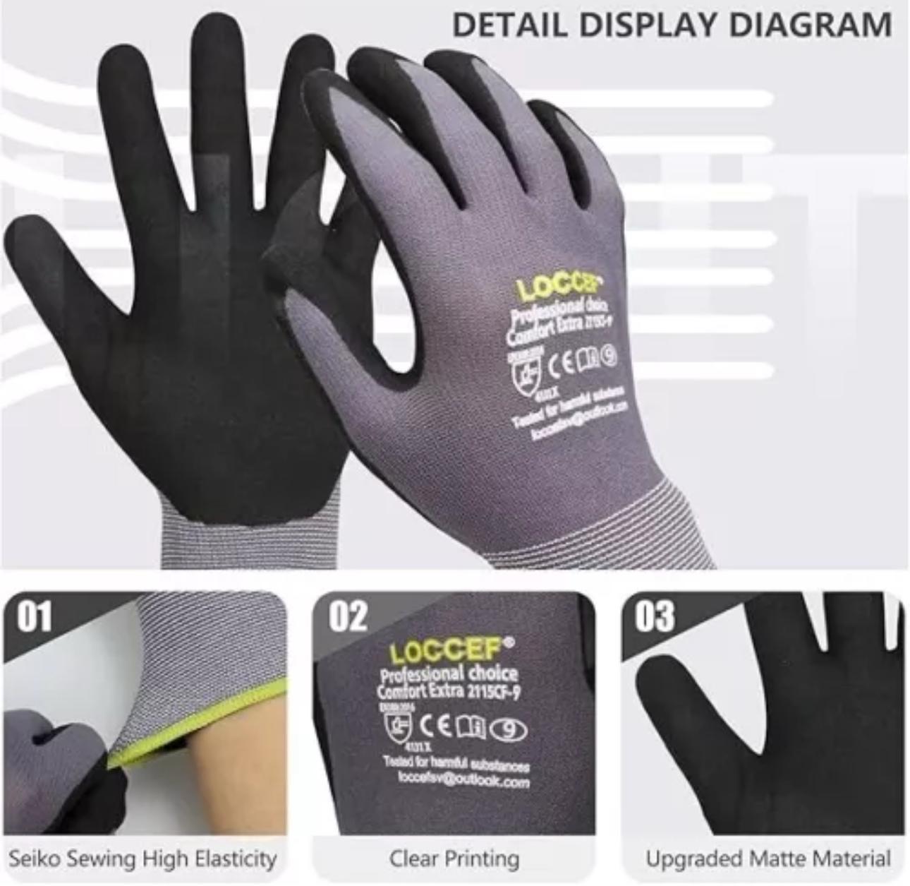 MONARCA SUPPLIES Ultra-Thin Polyurethane Palm Coated Glove with 13-Gauge Nylon/Polyester Shell, Black (Pack of 12)