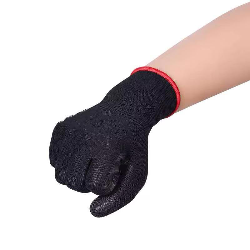 MONARCA SUPPLIES Ultra-Thin Polyurethane Palm Coated Glove with 13-Gauge Nylon/Polyester Shell, Black (Pack of 12)