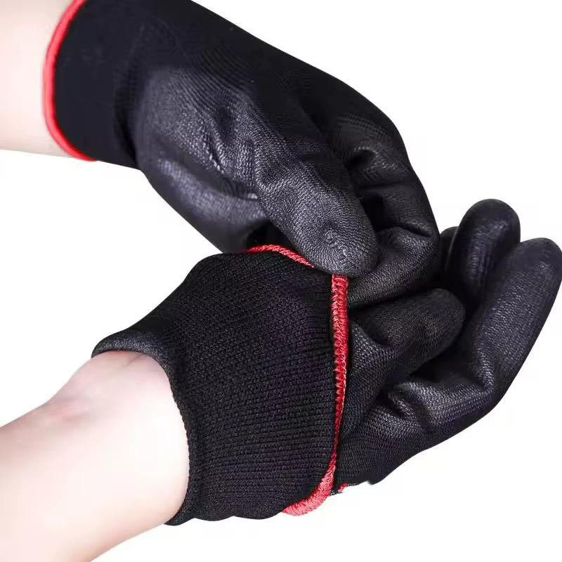 MONARCA SUPPLIES Ultra-Thin Polyurethane Palm Coated Glove with 13-Gauge Nylon/Polyester Shell, Black (Pack of 12)