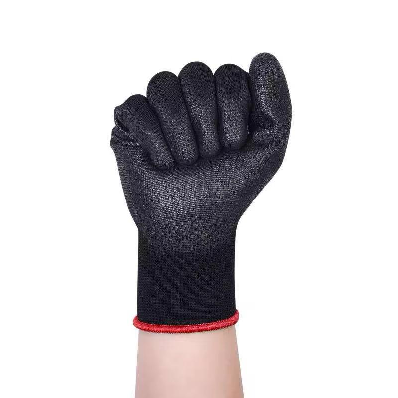 MONARCA SUPPLIES Ultra-Thin Polyurethane Palm Coated Glove with 13-Gauge Nylon/Polyester Shell, Black (Pack of 12)