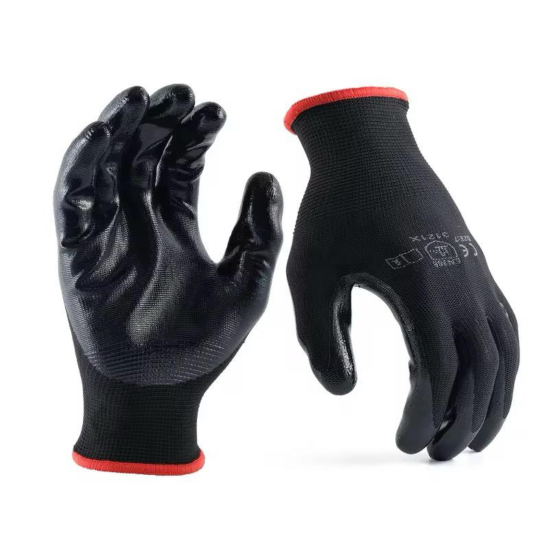 MONARCA SUPPLIES Ultra-Thin Polyurethane Palm Coated Glove with 13-Gauge Nylon/Polyester Shell, Black (Pack of 12)