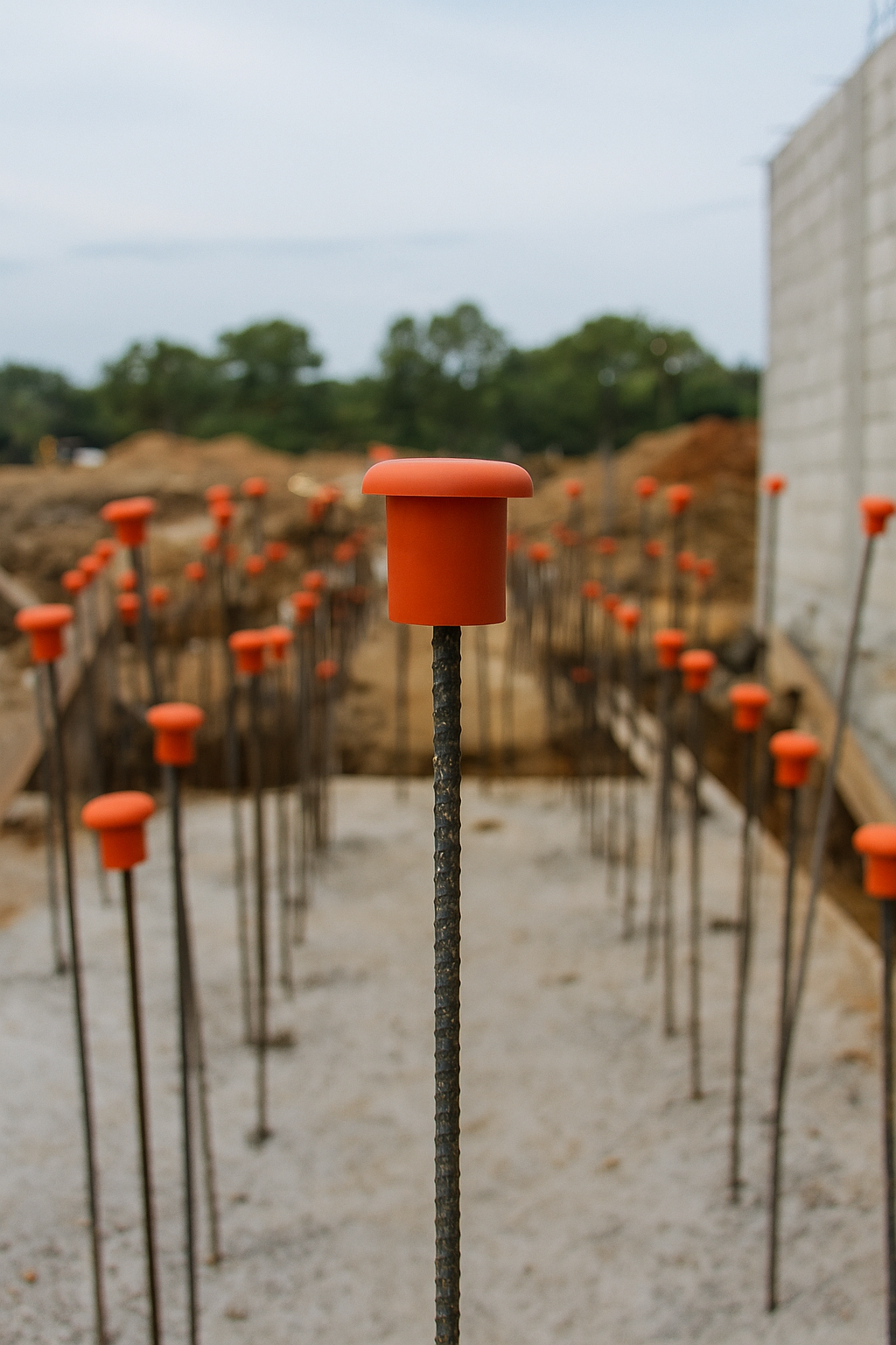 Rebar Safety Caps #3 – Heavy-Duty Orange Protective Caps for Construction Rebar (10 Pack)