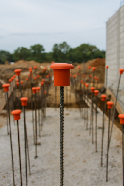 Rebar Safety Caps #3 – Heavy-Duty Orange Protective Caps for Construction Rebar (10 Pack)