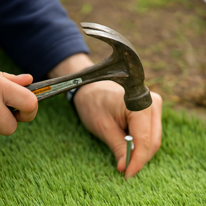 Clavos para césped de 6” galvanizados – Estacas de paisajismo de alta resistencia para césped sintético, césped en rollo y tela para suelo | (Paquete de 70 / 140 / 420 / 1400)