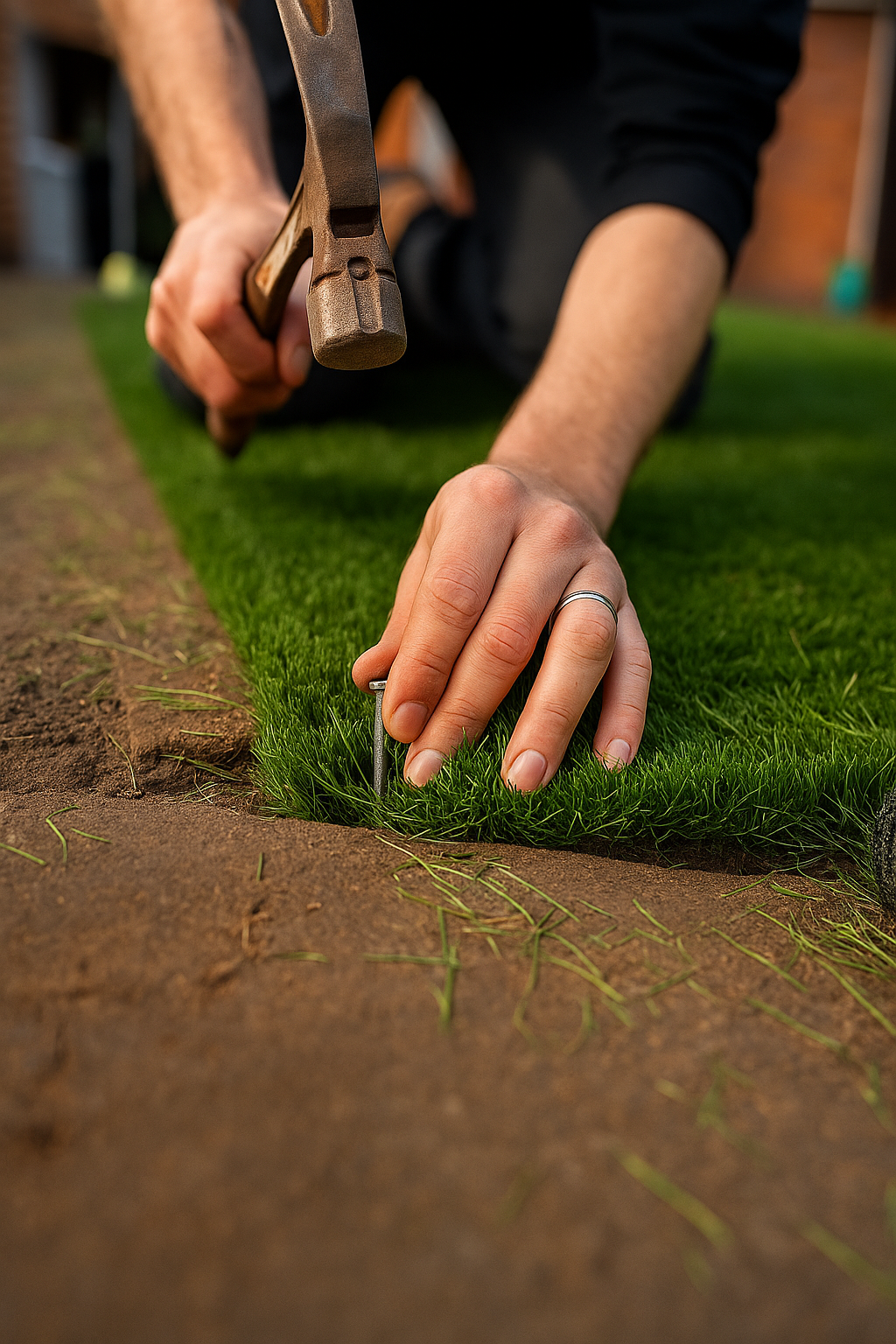 Clavos para césped de 6” galvanizados – Estacas de paisajismo de alta resistencia para césped sintético, césped en rollo y tela para suelo | (Paquete de 70 / 140 / 420 / 1400)