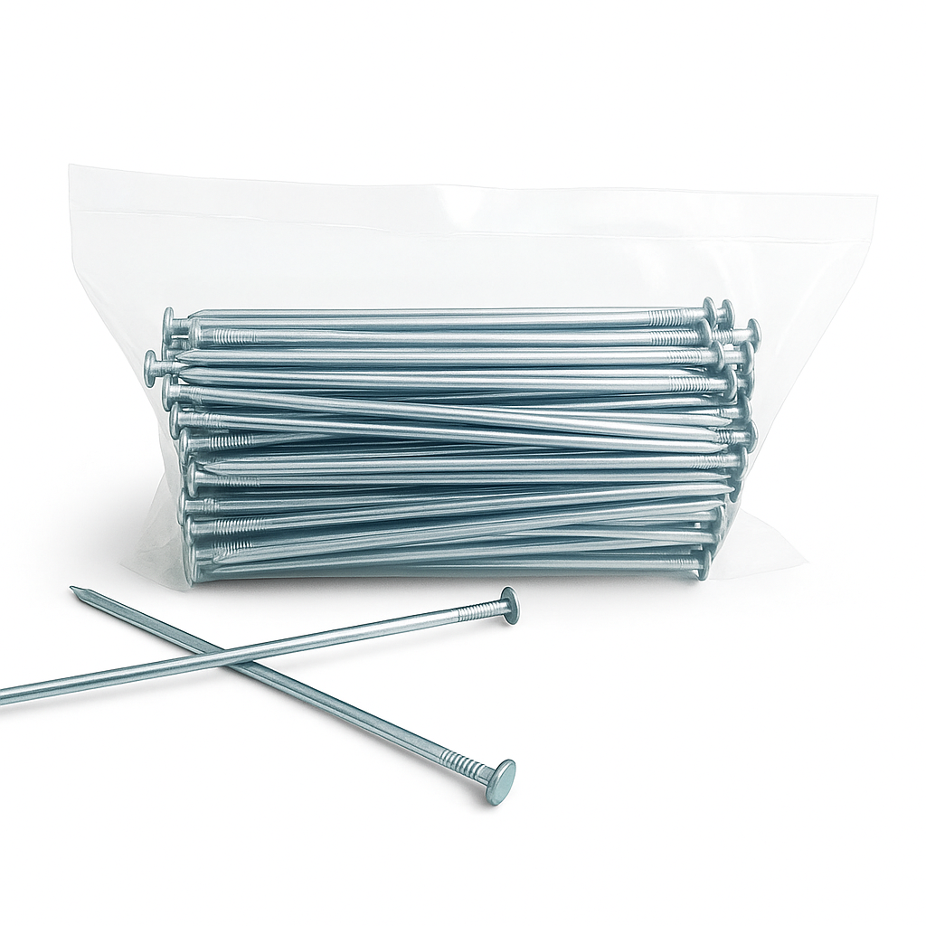 Clavos para césped de 6” galvanizados – Estacas de paisajismo de alta resistencia para césped sintético, césped en rollo y tela para suelo | (Paquete de 70 / 140 / 420 / 1400)