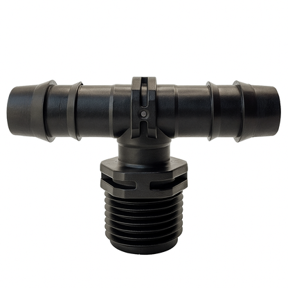 Conectores de púas de 1/2" – Conectores de plástico negro duraderos para riego (0,520" DI / 16 mm) (Paquete de 10)