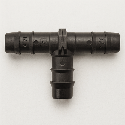 Conectores de púas de 1/2" – Conectores de plástico negro duraderos para riego (0,520" DI / 16 mm) (Paquete de 10)