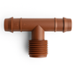 1/2" Barbed Fittings – Brown Plastic Connectors for Drip Irrigation (.600” ID / 17 mm) (10 Pack)