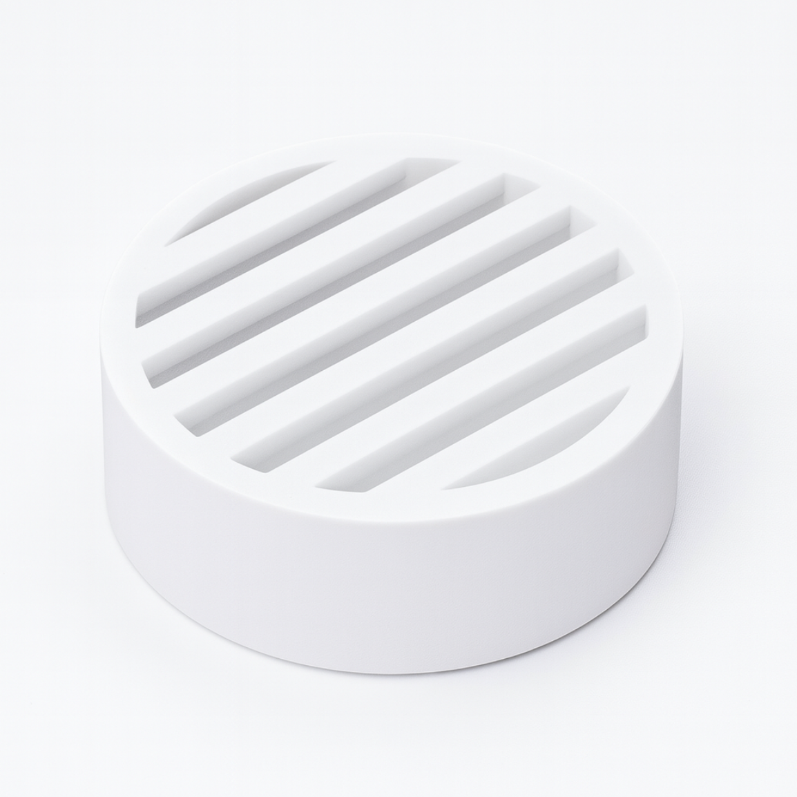 Rejilla de drenaje redonda de PVC de 3" para paisajismo y riego - (Blanca)