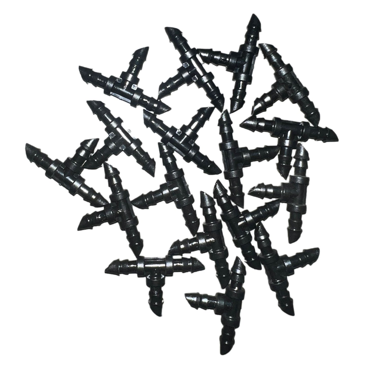 1/4" Black Barbed Tee (100 pack)