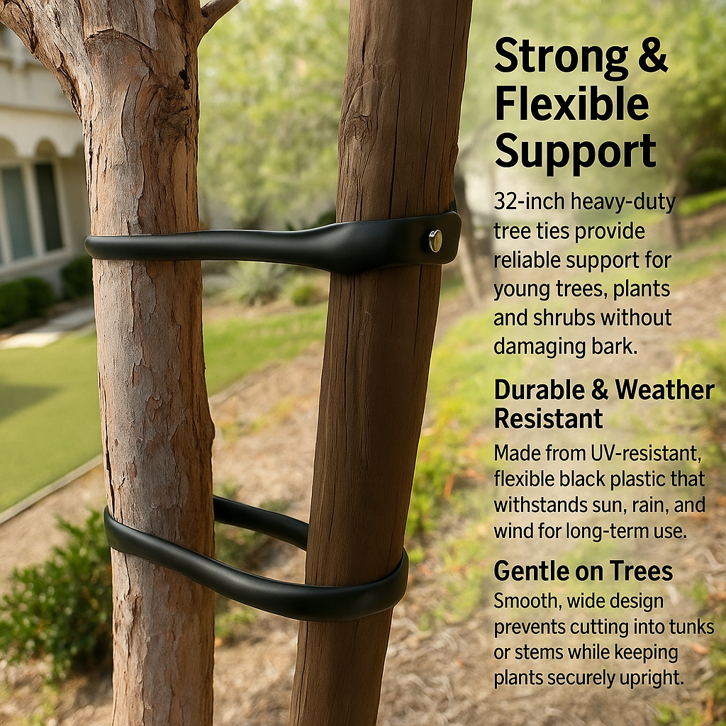 Sujetaáreas de 81 cm (32") – Correas de soporte para plantas ajustables y resistentes | (Paquete de 10 / 20 / 50)