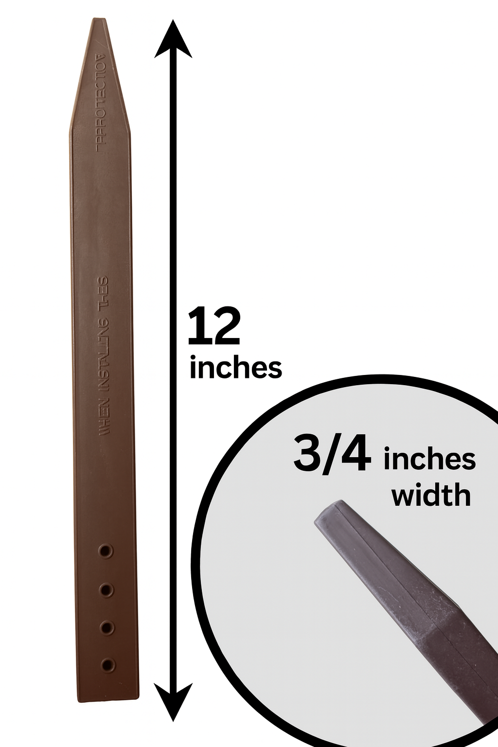 Estacas de plástico de 12" para bordes de jardín – Estacas resistentes para bordes de paisajismo (color teca)