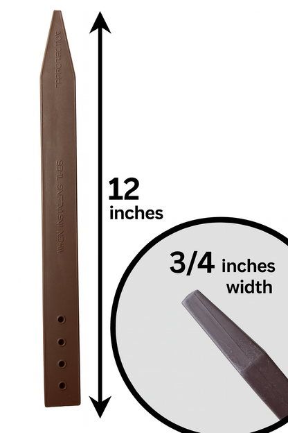 Estacas de plástico de 12" para bordes de jardín – Estacas resistentes para bordes de paisajismo (color teca)