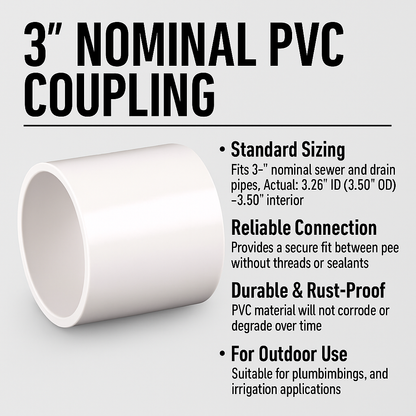 Accesorios de PVC de 3" para fontanería y riego: codos, tes y acoplamientos