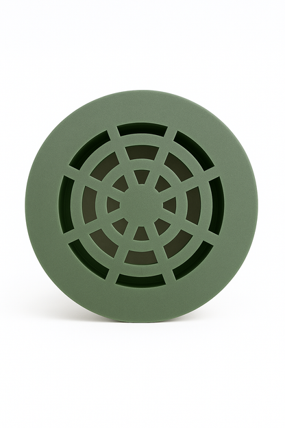 Rejillas de drenaje redondas de 3" para paisajismo – (Verde y negro)