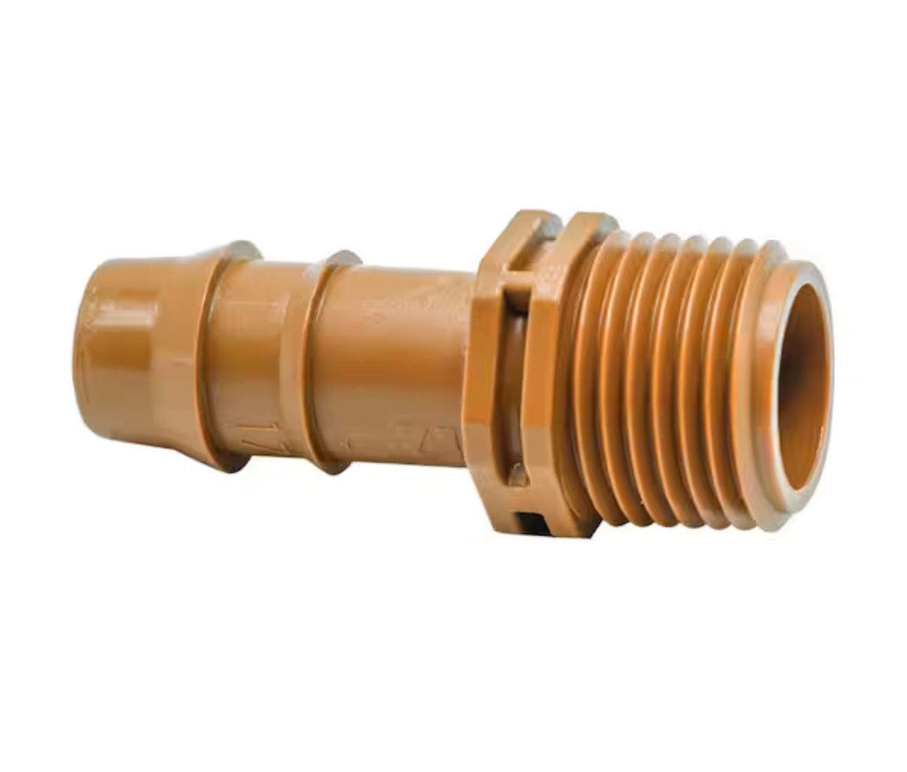 Adaptador macho de 1/2" x púa de 0,600" de diámetro interior (17 mm) (marrón)