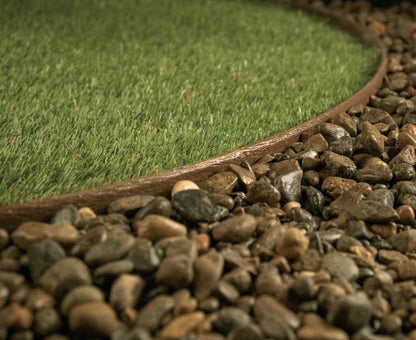 Juego de tablas dobladoras de plástico de 3,3" x 16 pies – Incluye 4 estacas para bordes de jardín y paisajismo (color teca)