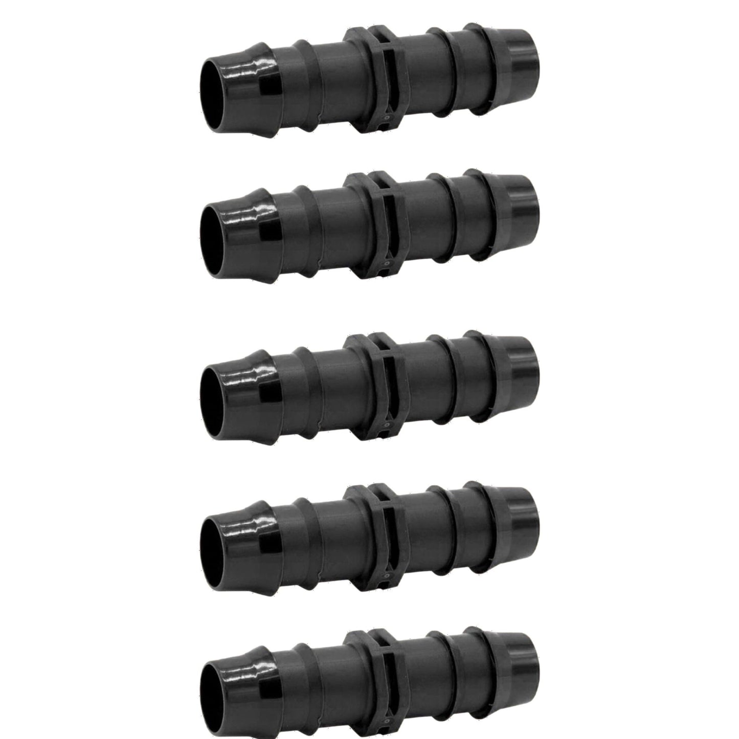 1/2 Inch Barbed Accessory Watering Kit – Available in 5-Piece or 10-Piece Variations – Tees, Elbows, Couplings & Figure 8 End Caps for 0.520-0.630 inch Inner Diameter Irrigation Tubing – Black