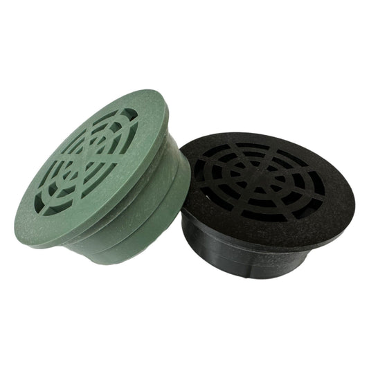 Durable Plastic Round Grate for 3" Drain Pipe - UV Resistant, Ideal for Lawns, Patios, & Landscaped Areas - Green or Black (1 Unit)