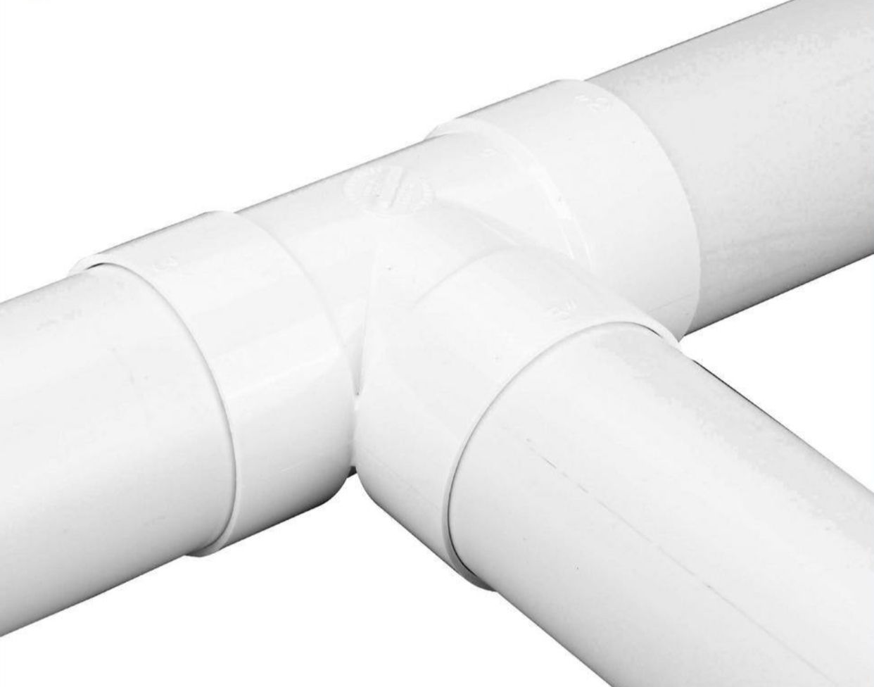 3" PVC Fitting Set for Sewer and Drain Pipes - Includes 90° Elbow and Tee Connector