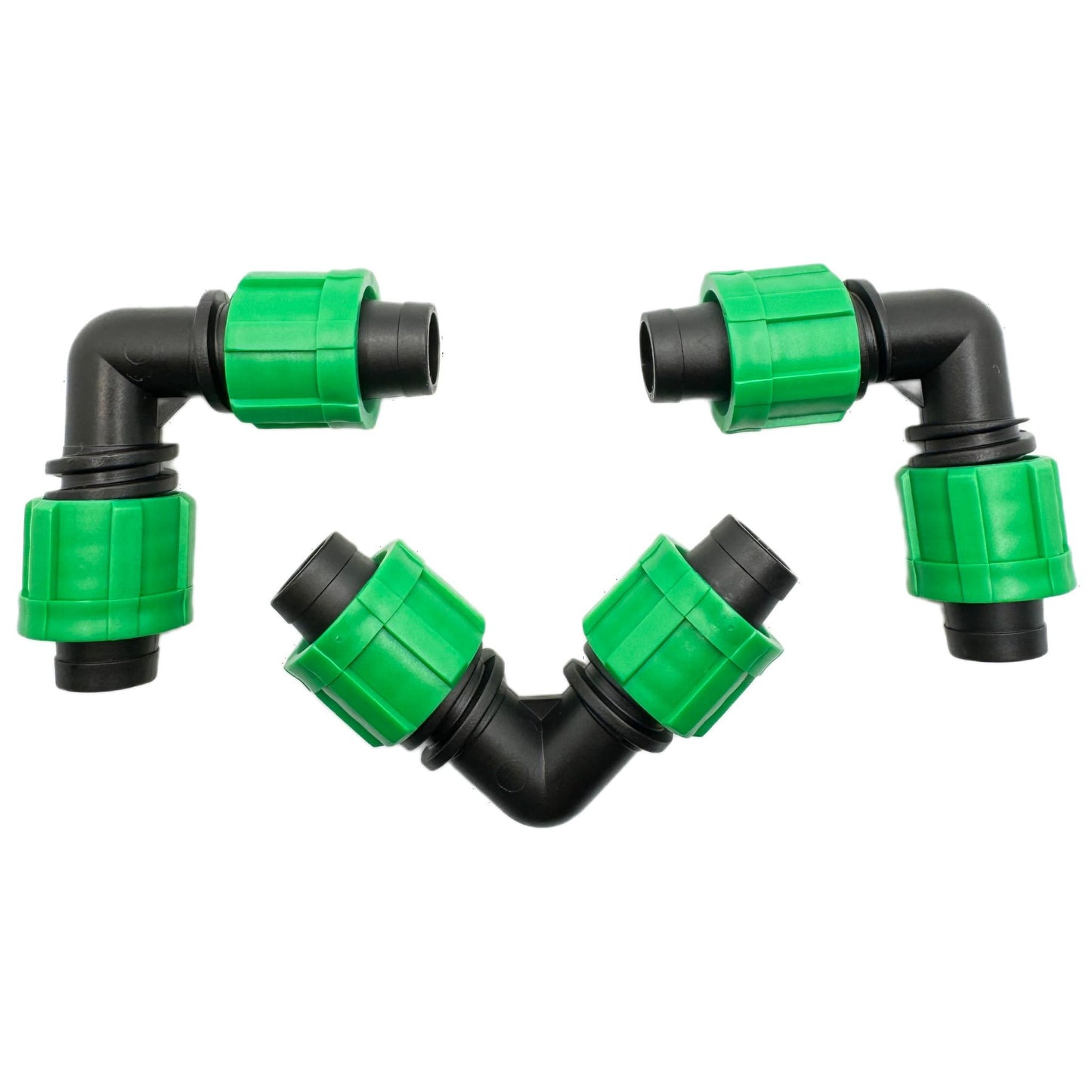 1/2" Drip Irrigation Fittings - Universal Barbed Locking Couplings, Elbows & Tee for 16-17mm Drip Tape & AG Tubing